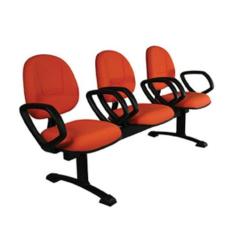 Cadeira Executiva longarina com 3 lugares Linha Office Plus Vermelho -