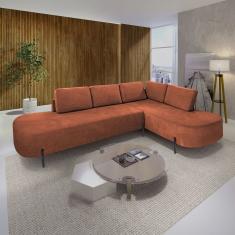 Sofá De Canto Luna Orgânico 265 Cm Terracota