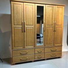 Guarda-roupa Bipartido 5 Portas 6 Gavetas Ouro Freijó