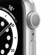 Apple Watch Series 6 GPS, 40 mm, Alumínio Prata, Pulseira Esportiva Branco - MG283BE/A 