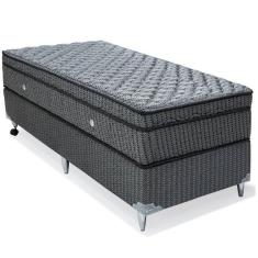 Cama Box Orthotel Luxo King Molas Superlastic Ortobom Cinza