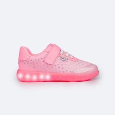 Tênis Led Pampili Sneaker Luz Rosa Neon com Pulseira 670.028-Feminino