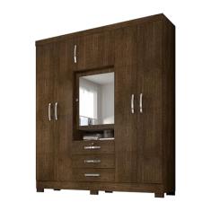 Guarda Roupa Casal com Espelho 6 Portas Porto Malbec - Pallazio