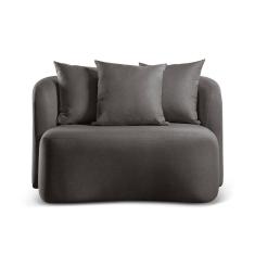 Sofá Curvo Orgânico Orion linho Preto 102