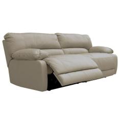 Sofá 2 Lugares Reclinável Elétrico Asmará 174cm Couro Avelã - Gran Bel