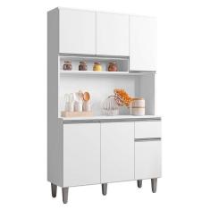 Armário Para Cozinha Ambiente Kit Márcia Branco Brilho - Ajl