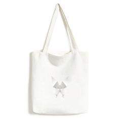 Bolsa de lona com estampa de origami abstrata borboleta branca bolsa de compras casual