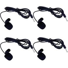 Kit Microfone De Lapela C/Presilha PC Notebook Celular 4 Pçs