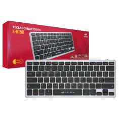 Teclado Bluetooth C3Tech K-BT50BK, Recarregável, Layout PT/BR, Funções Multimídia