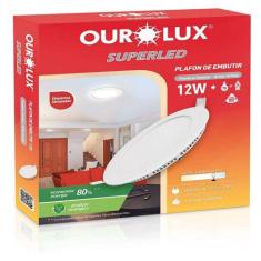 Plafon Embutido Led Redondo 12w 6400k Bivolt  Ourolux