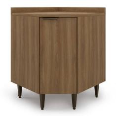 Balcão De Canto Para Cozinha Paris 1 Porta Nogal Batrol Nogal