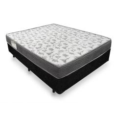 Cama Box Casal Suede + Colchão De Espuma D33 - SerenePrime - 138cm Preto