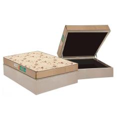 Cama Box Baú Casal: Colchão Espuma D33 Polar Pérola + Base Crc Suede Clean(138X188)