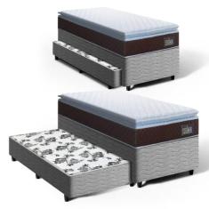 Cama Box com Colchão de Espuma D33 Pillow Top Comfort Luxo + Auxiliar 