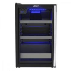 Cervejeira Porta Invertida Venax 82 Litros Blue Light Preto Fosco EXPVQBL100 - 110V