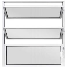 Vitro Basculante de Alumínio 1Seção Vidro Mini Boreal 0,60 X 0,60 Cor 