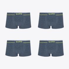 Kit 4 Cuecas Lupo Sunga Fio Texturizado 00526-104, Azul, GG