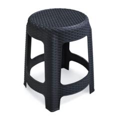 Banqueta Rattan Premium Preta 35x45cm 25618 Arqplast