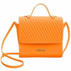 Bolsa Petite Jolie Malu Efeito Matelasse Alça Tiracolo Laranja Opaco Único-Feminino