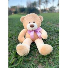Urso De Pelucia Macio Bicho 50cm Criança Presente Com Laço Várias Core