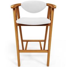 Banqueta Alta Para Cozinha Bancada Bar Sala De Jantar Fixa Cecília L02 Facto Branco