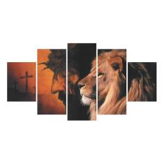 Quadros Decorativos Mdf Leão De Judá + Cruz 115X60