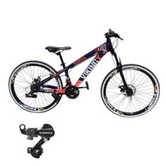 Bicicleta Vikingx 24V Tuff 25 Cambio Shimano Traseiro Aluminio Rodas V