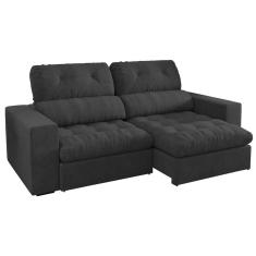 Sofá Retrátil e Reclinável 200cm Viena A12 Suede Pena Chumbo