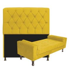 Kit Cabeceira Lady Recamier Félix 160cm Queen Amarelo