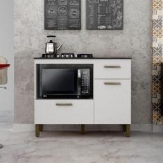 Balcão Para Cooktop Ambiente Teresina Branco Fosco - Valdemóveis