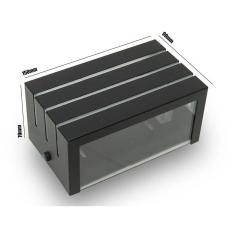 Arandela Frisada Preta Parede Externa Kit 06 Unidades Homolo