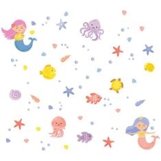 Adesivo de Parede Sereias no Mar para Quarto e Banheiro - Quartinhos