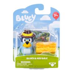 Boneco Colecionável 6Cm Bluey - Bluey E Fardo De Feno