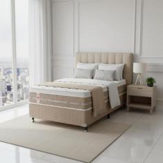 Cama Box + Colchão Castor Com Massageador Solteiro Niponpedic One Face