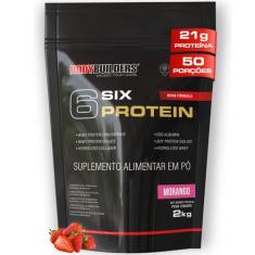 Whey Protein Concentrado 6 Six Protein 2kg - Bodybuilders, Morango