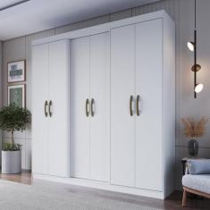 Guarda Roupa Casal 6 Portas 2 Gavetas PH1745 Herval, Branco Artico