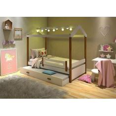 Cama Eliz Branca com LED e Cama Auxiliar - Divaloto