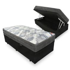 Cama Box Baú Solteiro + Colchão de Molas Ensacadas Ortobom iso SuperPocket 88cm