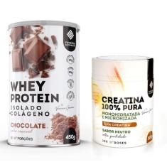 Whey Protein Isolado 450gr + Creatina 300gr Vanessa Guirau, BAUNILHA