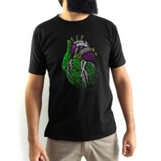 Camiseta Masculina Coração Natureza Tech  Preta
