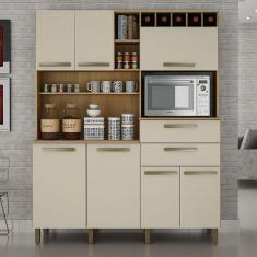 Armário de Cozinha 7 Portas 2 Gavetas Monte Rey Valdemóveis Cinamomo/Off White