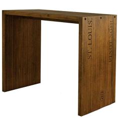 Balcão para Cozinha Flauer com Gravura Madeira Maciça Rustic Brown - Gran Belo