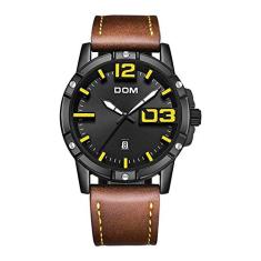 Relógio de pulso quartzo luxuoso DOM impermeável esportivo Prova D'água (Amarelo)
