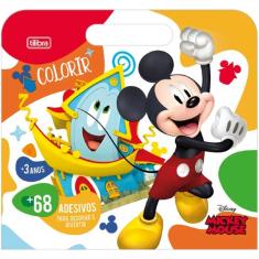 Livro de atividades colorir + adesivos Maleta Mickey Tilibra
