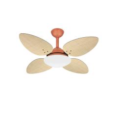 Ventilador Teto Cobre Pétalo 4 Pás Palha Turbo Ventax 110V