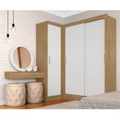 Guarda Roupa Modulado Porta De Correr Anne Boreal/branco - Móveis Arapongas