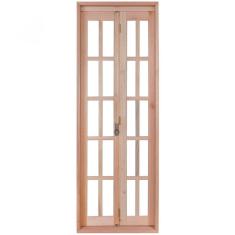 Porta de Madeira Camarão 213x94cm com Marco e Batente 14cm EWK P23 Rondosul Madeira marroml sem pintura