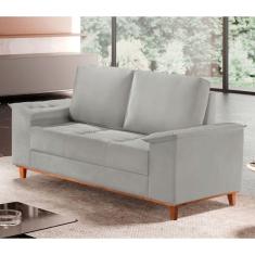 Sofá Ravena Veludo 02 Lugares D28 Meu Sofá Online B026 Veludo Prata