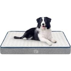EMPSIGN Cama de cachorro impermeável para almofada de gaiola reversível fresca e quente, camas para animais de estimação com capa lavável e removível, tapetes de dormir para cães grandes, médios e pequenos