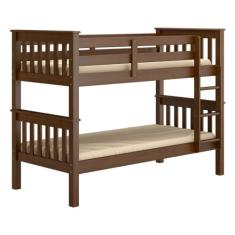 Beliche de Solteiro Madeira Maciça para Colchão 88 x 188 cm Multimóveis Cr35207 Castanho